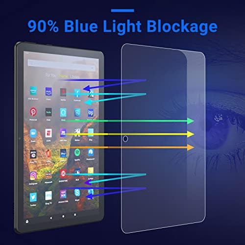 Калъф MoKo + 3 комплект защитно фолио за екрана със защита от синия цвят е Подходящ за всички нови таблети Kindle Fire