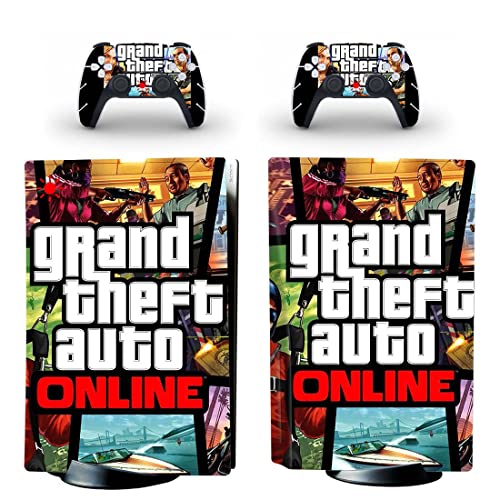 Играта Grand GTA Кражба и Стикер на кожата BAuto PS4 или PS5 за конзолата PlayStation 4 или 5 и 2 Контролери Vinyl Стикер