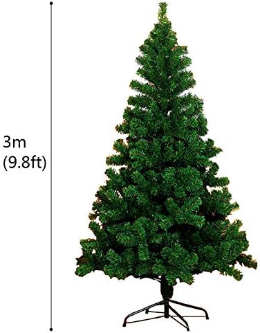 ZPEE Изкуствена Коледна елха на панти с Метална стойка, Материал PVC Гола коледна Елха Лесно се монтира Коледна украса Без осветление-3 м (9,8 фута)