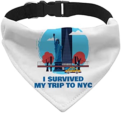 Аз съм преживял пътуването си в Ню Йорк, Нашийник-Кърпа за домашни любимци - Забавен Яка-Шал - Текстов дизайн, Кърпа
