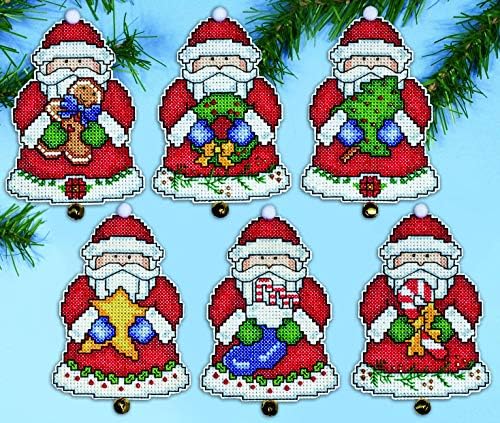 Набор от пластмасови холстов Tobin Santa Ornaments, 3 на 4 инча, Комплект от 6