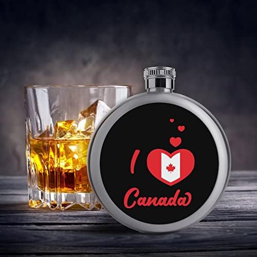 Аз обичам Канада, флакони за алкохол, фляжка за вино от неръждаема стомана, флаг на Канада, множество фляжка за мъже