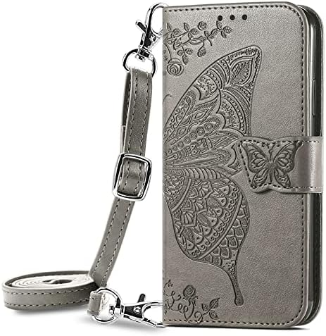 Чанта-портфейл XYX за Samsung S20 FE, Тисненая Пеперуда от изкуствена кожа, Отделения за карти, Защитно флип-надолу корица-Фолио