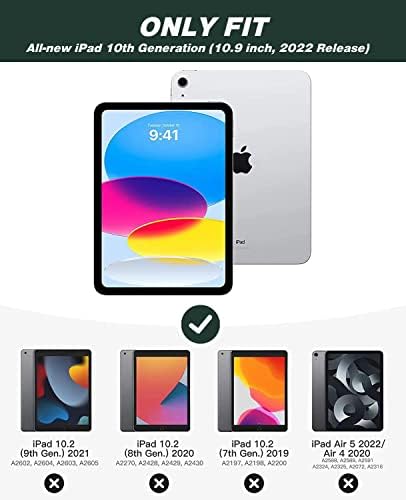 ZryXal Нов калъф за iPad на 10-то поколение 10,9 инча 2022 с държач за моливи, умен калъф за iPad с мека заден панел