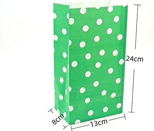 Подаръчни Торбички от Зелена хартия JEYE 25 Бр., Крафт-пакети със Средни Размери, Опаковки от Рециклирана хартия на Точки,