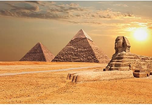 Yeele 5x4ft Пирамидите в Египет на Фона на Винил Панорамна Гледка към Великия Сфинкс Фон Древнеегипетская Скулптура на