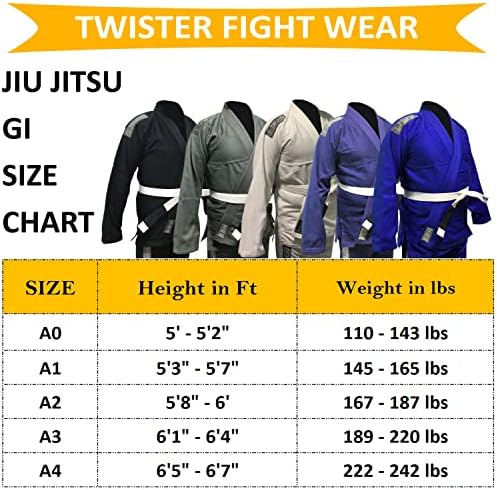 Twister Challenge Джиу-джицу Ки, Форма за джу-джицу, Професионални Състезания Плат Премиум качество Идва С Бели Колани