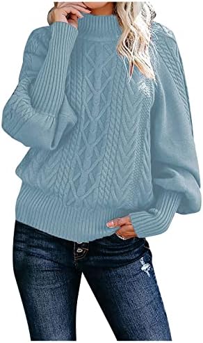 Жена Пуловер с кръгло деколте, Обикновен Пуловер, Комплект с кръгло деколте, Топъл Пуловер с дълги ръкави, Сладък Пуловер