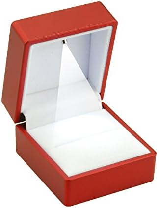 Кутия за Годежни пръстени Geff House с Led подсветка (Червен)
