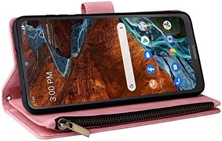 LBYZCASE за Nokia G300 Калъф с държач за карти, Издръжлив Луксозен Магнитен калъф-за Награда, Разтегателен Кожен джоб
