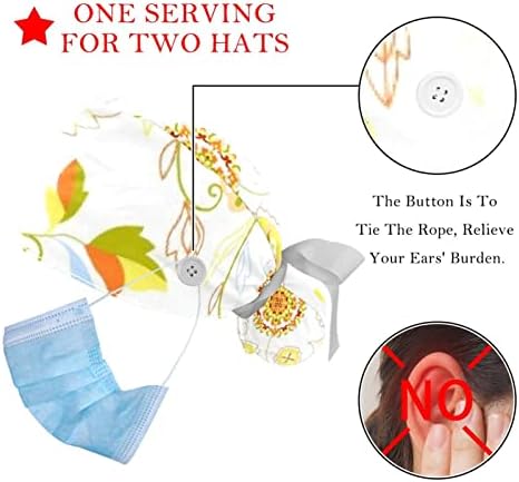 2 Опаковане на шапки за еднократна употреба-Ексфолианти за медицински Сестри С растения В саксии, Жена с Дълга Коса,