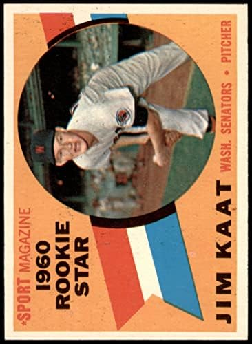 1960 Topps 136 Звезда-нов Джим Каат Вашингтон Сенатърс (бейзболна картичка) NM / MT Senators