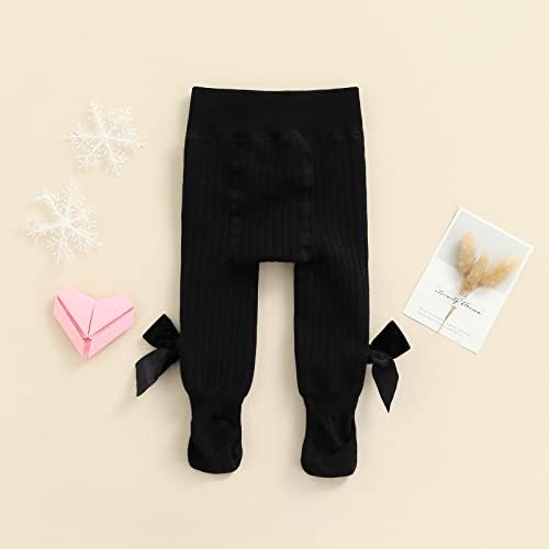Honganda/ Crochet Гамаши За Малки Момичета; Топли Дебели Чорапи За Малки Момичета; Обикновен Чорапогащник с лък и руното