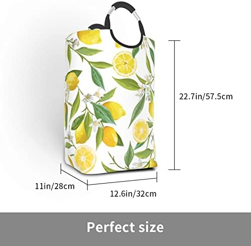 Пакет за мръсни дрехи с пресни тропически лимони, Сгъваема, С дръжка, Подходящ За домашно съхранение В гардероба, в банята