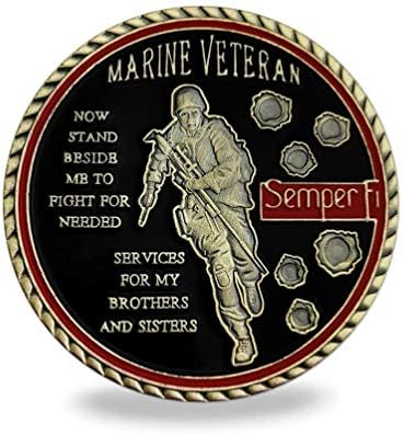 Монета на Повикване на Морската пехота на САЩ - Военна монета Ветеран от морската пехота на Semper Fi