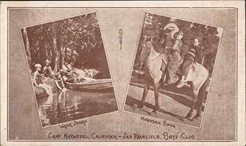 Лагер Marwedel Boy ' s Club водни спортове и конна езда Сан Франциско, Калифорния Оригиналната Антични Картичка