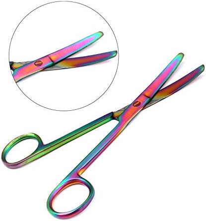 OdontoMed2011 Multi Titanium Color Rainbow Операционни Ножици Тъп /Тъпа 5,5 Извити Ножици Цветове на Дъгата от Неръждаема