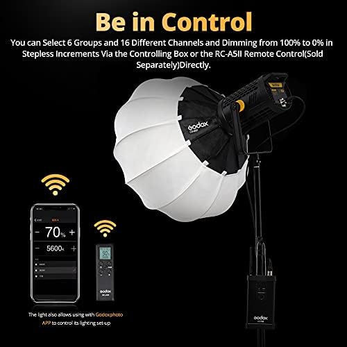 Godox UL150 LED Безшумен Видеосвет 150 W 5600 До Цветната Температура Планина Bowens с Поддръжка на приложения