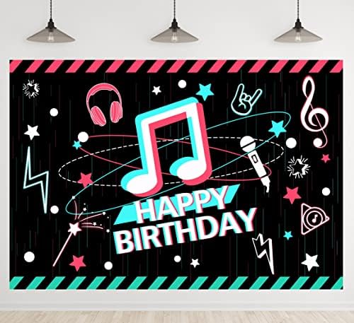 Музика честит Рожден Ден на Фона на Музикалното Парти Снимка на Фона на Юношеството Торта Маса Банер Украса 7x5ft