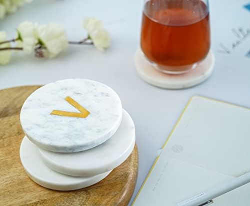 Набор на каботажните от бял мрамор Crocon от 4 теми с мед дизайн Love Design за масата за Хранене, на кухненския интериор,