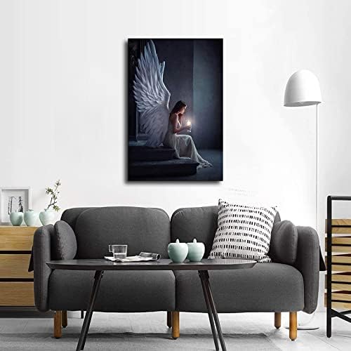Плакат на Ангели на небесата, Художествен Плакат на платно и Стенни Художествена картина, Модерни Постери за декор на Семейния Спални (08 × 12 см в рамка)