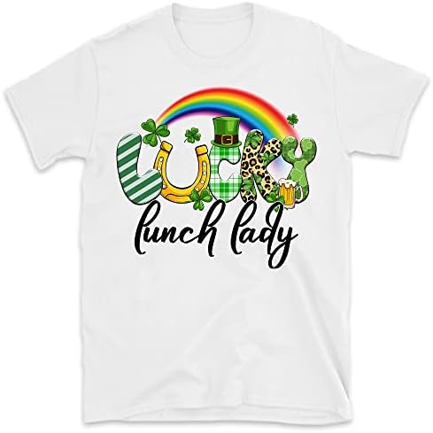 Тениска Лъки Lunch Lady, Риза Shamrock Rainbow в Деня на Св. Патрик, Скъпа Риза St Paddys Lunch Lady, Екипът на Обяд,