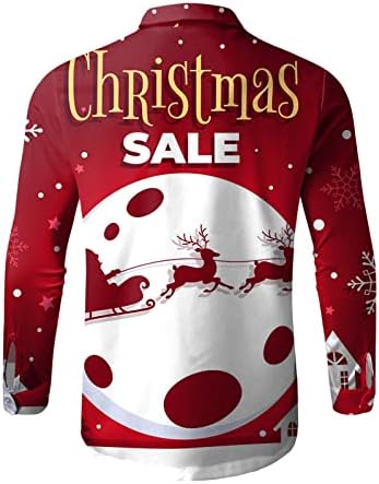 Коледни Мъжки Ризи WOCACHI с Дълъг ръкав и Копчета, Забавна Коледна Празнична Риза С Принтом Дядо Коледа, Графични Ежедневни Ризи