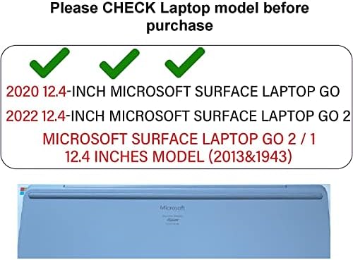 Калъф GMYLE за 12,4-инчов лаптоп Microsoft Surface Go 2 2022 /Surface Laptop Go 2020 издаване - Защитен твърд калъф с