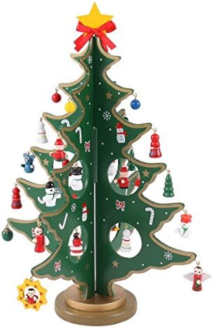 12-Инчов Забавен Тенис на Дървена декорация за Коледната Елха, колекция от Коледни Играчки с 24 Мини Бижута