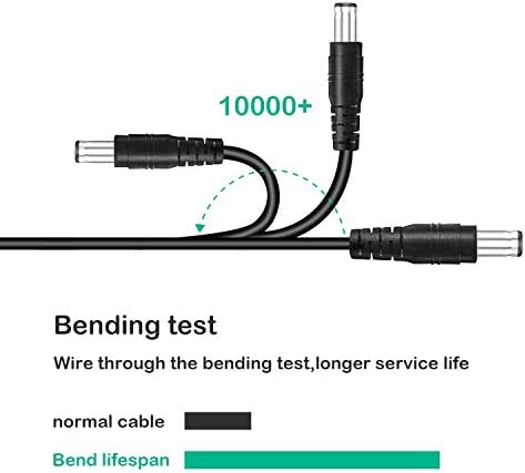 NAHAO Универсален кабел за зареждане от USB преди DC 5,5x2,1mm с 10 конектори за рутер, мини вентилатор, динамика, фотоапарати,