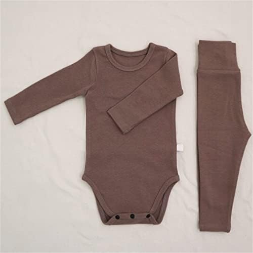 KAGAYD/ Облекло за бебета момиченца, Дрехи за бебета, момичета и момчета, Есенни Обикновена Памучни Панталони с дълги ръкави, Изпъстрен Шорти (Оранжево, 18-24 месеца)