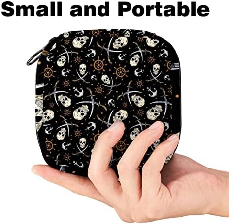 Чанта за Менструални Тампони джоб, Чанта за Хигиенни Кърпички, Торбички за Събиране на Тампони за Жени И Момичета (Пиратски