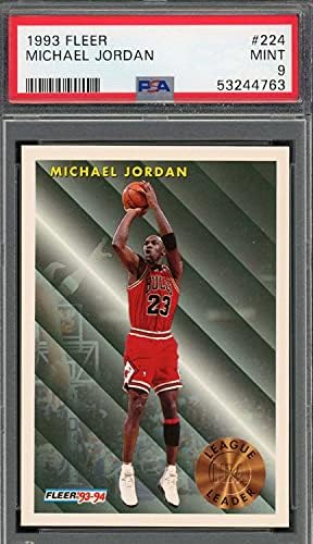 Баскетболно карта на Майкъл Джордан 1993 Fleer №224 С рейтинг PSA MINT 9