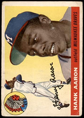 1955 Topps # 47 Ханк Аарон Милуоки Брейвз (Бейзболна картичка) СПРАВЕДЛИВИ Брейвз