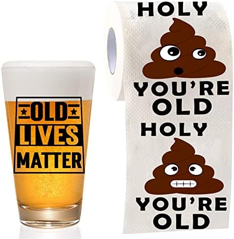 Подаръци от бира чаши Old Lives Matter за мъже -Подаръчен комплект на рождения ден на 2 позиции, за мъже, подарък от