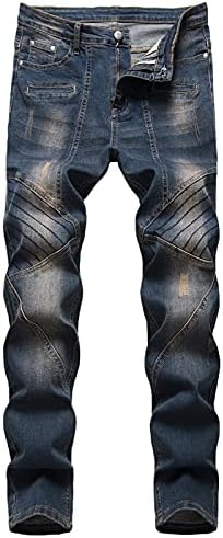 Мъжки ежедневни панталони BADHUB, Мъжки Висококачествени Еластични Носталгия Издържат дънки Slim-fit