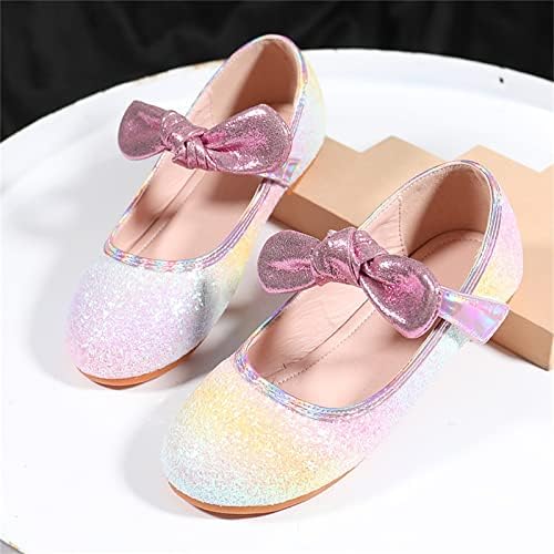 Детски обувки, Модерни Обувки на Принцесата на равна подметка с лък и Перли, Детски Малка Кожена Обувки с Мека Подметка,