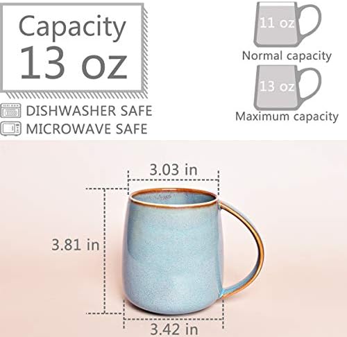 Кафеена Чаша Bosmarlin от матирана керамика, Чаша за чай, за офиса и дома, 13 грама, Могат да се мият в съдомиялна машина