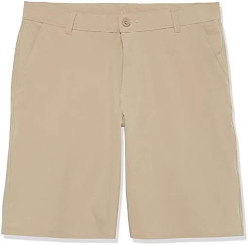 Къси панталони цвят Каки с плоска предна част на ученическа униформа за момчета IZOD, Влагоотводящая тъкани, устойчиви