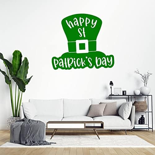 Щастливата Зелена Шапка на Св. Патрик, Vinyl Стикер На Стената, Детелината, Свети Патрик, Стикери за Стена, Ирландски