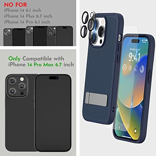 Магнитен калъф Niunisi за iPhone 14 Pro Max Case 6,7 инча (2022), Тънка поставка с фолио, Съвместим с противоударными матови чехлами Magsafe, Калъф за телефон, синьо
