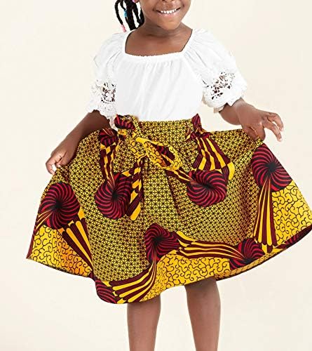 Поли с принтом TENMET за малки момичета в африканския стил Бохо, Артистична са били разкроена Пола-пакет за момичета