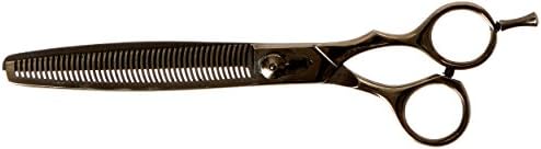 Филировочные ножици Tamsco С едно острие от оръжеен метал С покритие 44 назъбен Нож и с един нож Отрязва 33% от косата