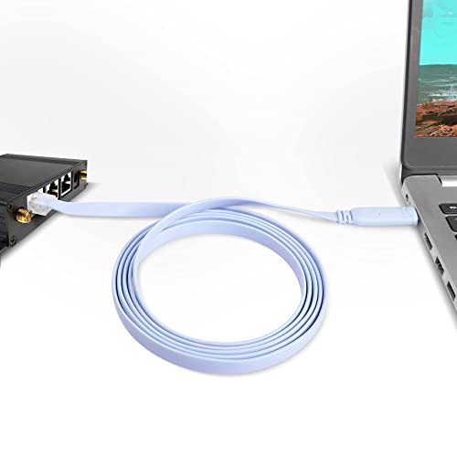 Кабела на конзолата Cisco QIANRENON USB-C, Сериен съобщения за изчистване на грешки USB кабел C до конзолата RJ-45 с чип FTDI, Сериен кабел-адаптер USB Type C до RJ45, съвместим с рутер, клю