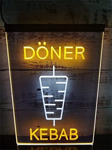 Интериор на ресторанта, DVTEL Kebab Неонова реклама Led Моделирующий Лампа Светещи Букви Табела Акрилен Панел Неоновите