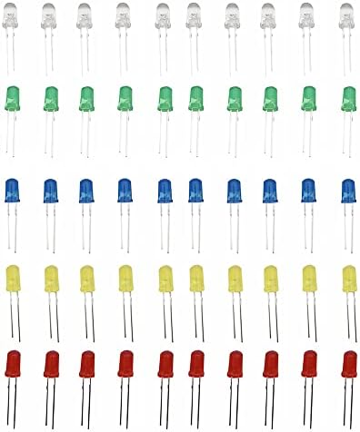 100 бр. (5 цвята х 20 бр) 5 мм Led диодни лампи В асортимент от Комплект (си broken рамка и капачка на обектива dc 3