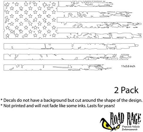 Етикети с образа на американския флаг в 2 опаковки - Road Rage Етикети за премиум автомобили - леки автомобили, товарни