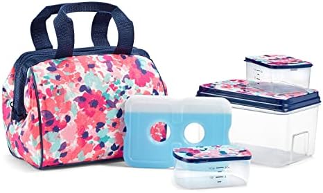 Дамски Изотермическая чанта за обяд Fit + Fresh Charlotte за възрастни, Ланчбокс или Чанта за обяд, Сладка Малка Кутия