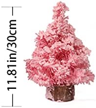 XIOS Коледна украса Мини-Коледна Елха Малка Елха с дървени Основания за Празнични Партита Домашен Настолен Коледа Интериор
