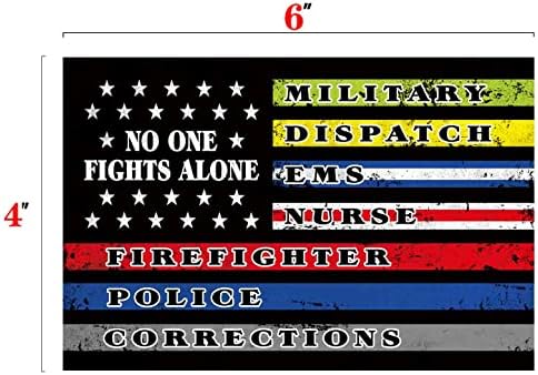 2 Снимка, Никой не се бие, Светоотражающая Стикер на Бронята, Американски флаг за военни, Пожарникари, медицински Сестри,
